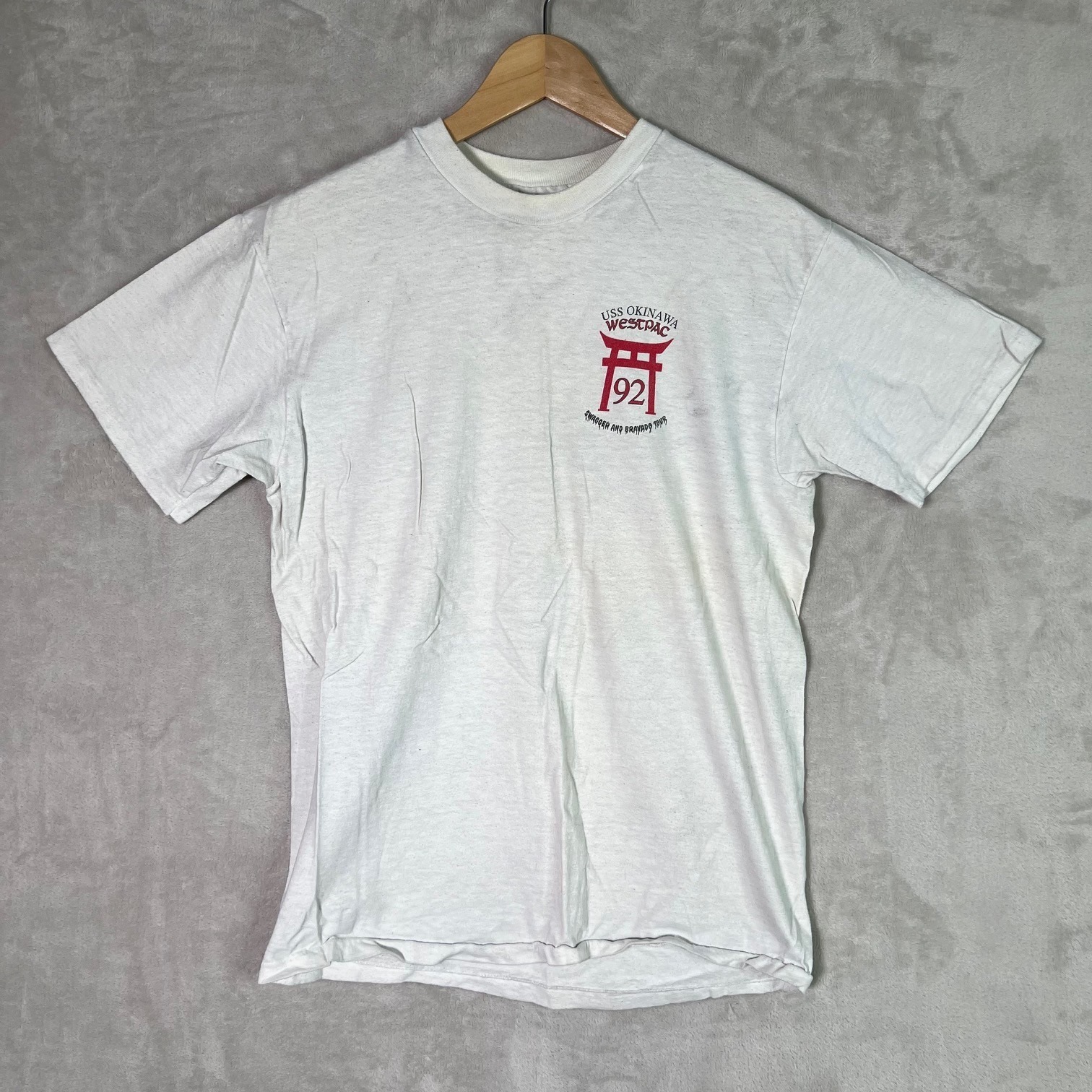 Vtg Uss Okinawa Westpac T Shirt Mens M Navy Military 90s Reunion Single Stitch